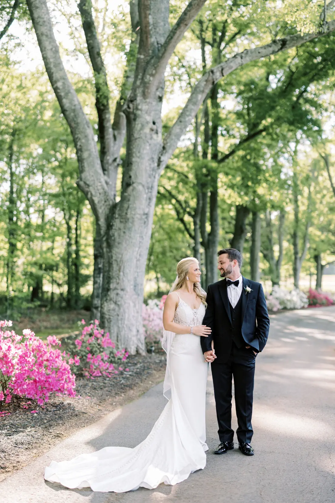 gorgeous couple under the oak tree